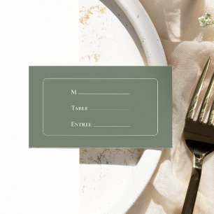 Eenvoudige Boho Sage Green Wedding Entree Choice F Plaatskaartje