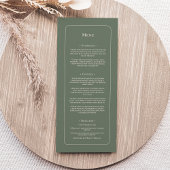 Eenvoudige Boho Sage Green Wedding Flat Menu