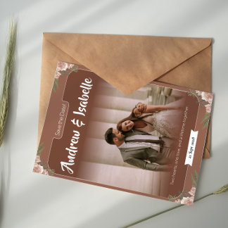 Eenvoudige Boho Sage Save the Date Kaart
