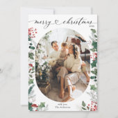 Eenvoudige Boho Single Photo Merry Christmas Kaart (Voorkant)