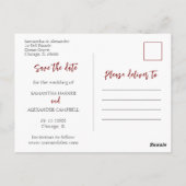 Eenvoudige Boho Sla onze datum Rust Foto Briefkaar Briefkaart (Achterkant)