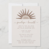 Eenvoudige Boho Sun Brown en Taupe Wedding Invitat Kaart (Voorkant)