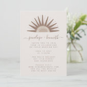 Eenvoudige Boho Sun Brown en Taupe Wedding Invitat Kaart (Staand voorkant)