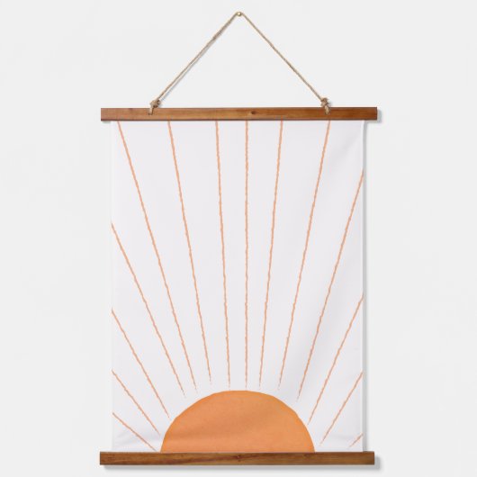 Eenvoudige Boho Sun Sunrise Hangend Wandkleed (Voorkant)