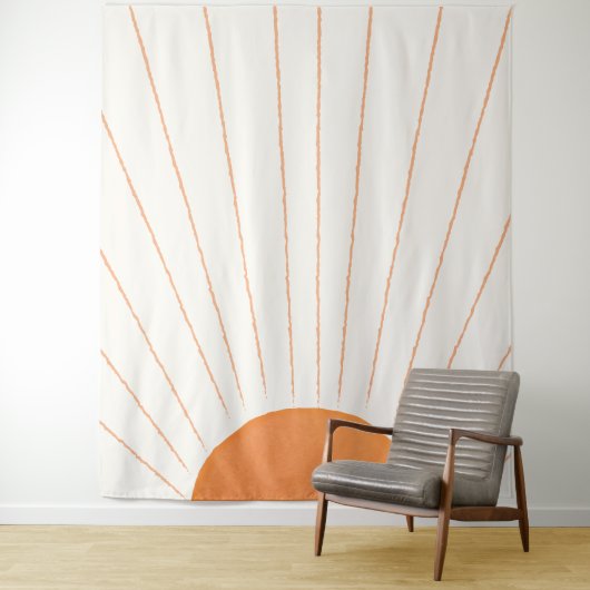 Eenvoudige Boho Sun Sunrise Wandkleed (In situ)