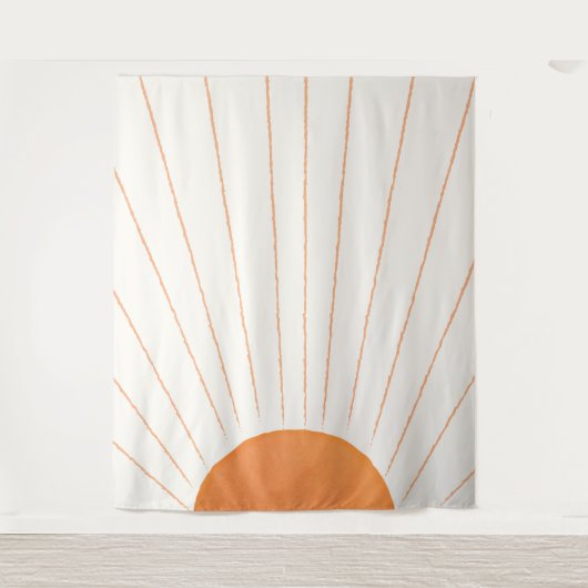 Eenvoudige Boho Sun Sunrise Wandkleed (Voorkant)