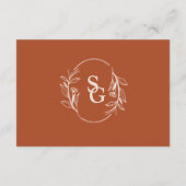 Eenvoudige Boho terracotta bruiloft details Informatiekaartje (Achterkant)