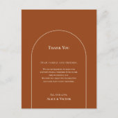 Eenvoudige Boho Terracotta Reception Hartelijk dan Briefkaart (Voorkant)