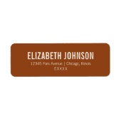 Eenvoudige Boho Terracotta Typografie Bruidsadres Etiket (Voorkant)