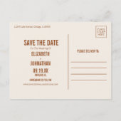 Eenvoudige Boho Terracotta Typografie Save the Dat Aankondigingskaart (Achterkant)