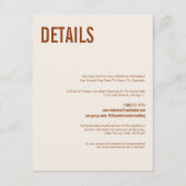 Eenvoudige Boho Terracotta Typography Weddenschap Informatiekaartje (Voorkant)