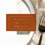 Eenvoudige Boho Terracotta Wedding Entree Choice F Plaatskaartje<br><div class="desc">Dit Eenvoudige Boho Arch Wedding Entree Choice Flat Place Card-ontwerp biedt een geavanceerd gedempt palet van neutraal ivoor dat is gekoppeld aan een prachtige mix en opties voor roestterracotta, sage green en plum. De onderverklaarde elegantie van eenvoudige typografie en zachte bogen creëer een verzachtend en gepolijst estheticum met een klassieke,...</div>