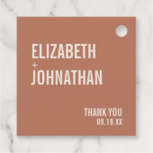 Eenvoudige Boho Typografie Weddenschap Bedankt Bedankjes Labels (Achterkant)
