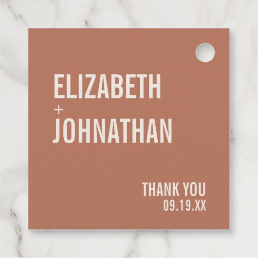 Eenvoudige Boho Typografie Weddenschap Bedankt Bedankjes Labels (Achterkant)