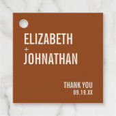 Eenvoudige Boho Typografie Weddenschap Bedankt Bedankjes Labels (Voorkant)