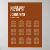 Eenvoudige Boho Typografie Wedding Seating Chart Poster (Voorkant)