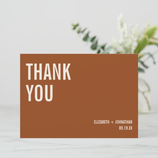 Eenvoudige Boho Typography Weddenschap Hartelijk d Bedankkaart (Staand voorkant)