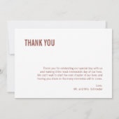 Eenvoudige Boho Typography Weddenschap Hartelijk d Bedankkaart (Achterkant)