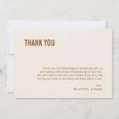 Eenvoudige Boho Typography Weddenschap Hartelijk d Bedankkaart (Achterkant)