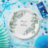 Eenvoudige Boho Waterverf Eucalyptus Greenery Wedd Papieren Bordje (Feest)