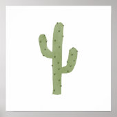 Eenvoudige Boho Waterverf Green Cactus Poster (Voorkant)