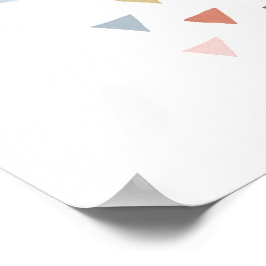 Eenvoudige Boho Waterverf Rain Cloud met driehoeke Poster (Hoek)