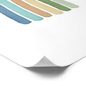 Eenvoudige Boho Waterverf Rainbow Blue Poster (Hoek)