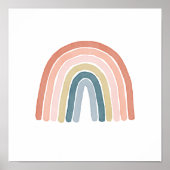 Eenvoudige Boho Waterverf Rainbow Coral Poster (Voorkant)