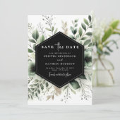 Eenvoudige Boho Waterverf Sage Green Wedding Save The Date (Staand voorkant)