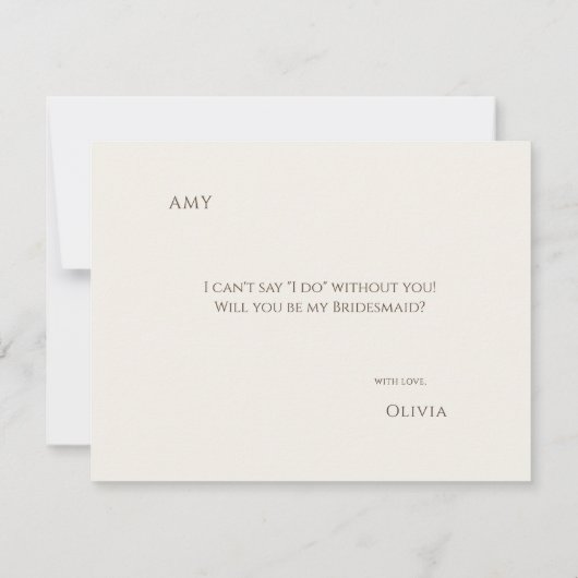 Eenvoudige Boho Wilde Bloem Bruidsmeisje Voorstelk Save The Date (Achterkant)