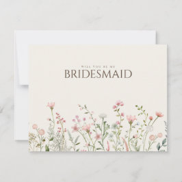 Eenvoudige Boho Wilde Bloem Bruidsmeisje Voorstelk Save The Date