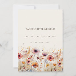 Eenvoudige Boho Wilde Bloem Meisjesweekendkaart Kaart