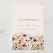 Eenvoudige Boho Wilde Bloem Meisjesweekendkaart Kaart (Voorkant / Achterkant)