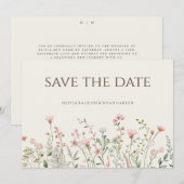 Eenvoudige Boho Wilde Bloem Save The Date Trouwkaa (Voorkant / Achterkant)