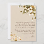 Eenvoudige Boho Wilde Bloemen | Foto Trouw Dankjew Bedankkaart (Achterkant)