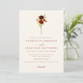 Eenvoudige Boho Wilde Bloemen Herfst Bruiloft Kaart (Staand voorkant)