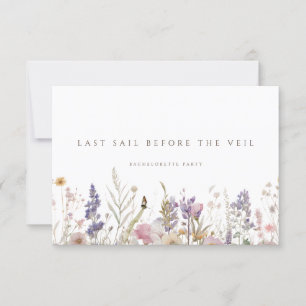 Eenvoudige Boho Wildflower Bachelorette Party Kaar Kaart