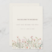 Eenvoudige Boho Wildflower Bachelorette Weekend Ka Kaart (Voorkant / Achterkant)