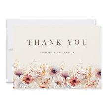 Eenvoudige Boho Wildflower Beige Dank je Kaart