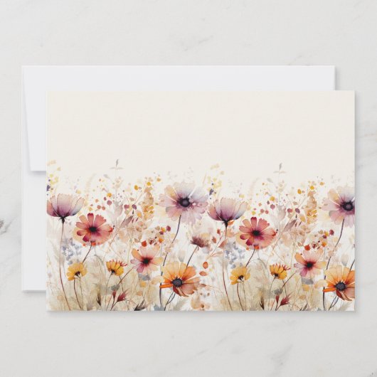 Eenvoudige Boho Wildflower Beige Dank u Kaart (Achterkant)