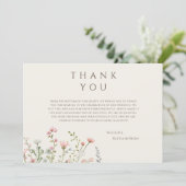 Eenvoudige Boho Wildflower Beige Dank u Kaart (Staand voorkant)
