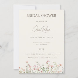 Eenvoudige Boho Wildflower Beige Vrijgezellenfeest Kaart