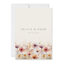 Eenvoudige Boho Wildflower Bewaar de datum Bruilof