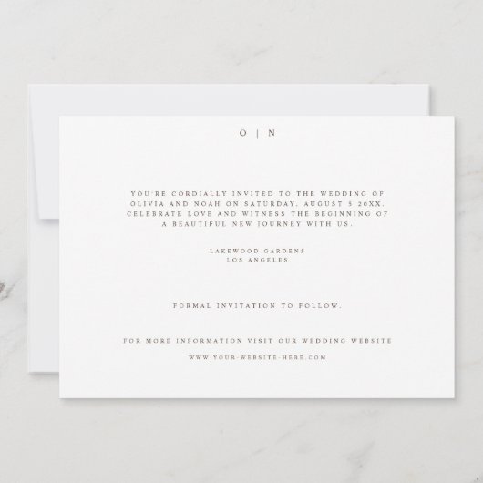 Eenvoudige Boho Wildflower Bewaar de datum Bruilof Save The Date (Achterkant)