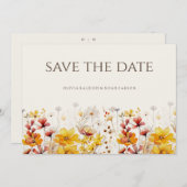 Eenvoudige Boho Wildflower Bewaar de datum Bruilof Save The Date (Voorkant / Achterkant)