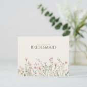 Eenvoudige Boho Wildflower Bruidsmeisje voorstel K Save The Date (Staand voorkant)