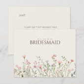 Eenvoudige Boho Wildflower Bruidsmeisje voorstel K Save The Date (Voorkant / Achterkant)