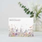 Eenvoudige Boho Wildflower Bruidsmeisje voorstel K Save The Date (Staand voorkant)
