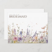 Eenvoudige Boho Wildflower Bruidsmeisje voorstel K Save The Date (Voorkant / Achterkant)