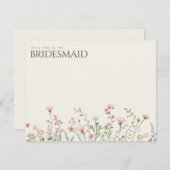 Eenvoudige Boho Wildflower Bruidsmeisje voorstel K Save The Date (Voorkant / Achterkant)